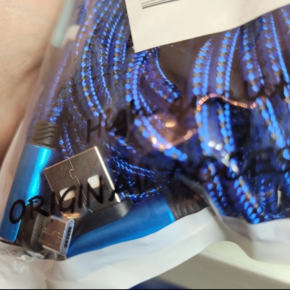 Micro USB 3 Pack of Blue 10 Foot Braided Charging Cables NEW in Packaging - Picture 3 of 5